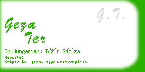geza ter business card